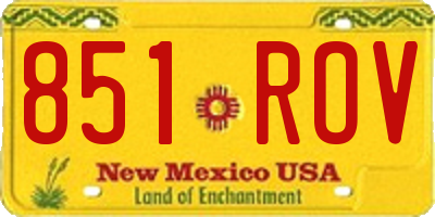 NM license plate 851ROV