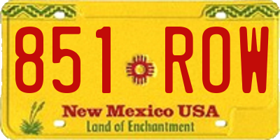 NM license plate 851ROW