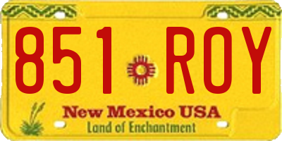 NM license plate 851ROY