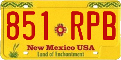 NM license plate 851RPB