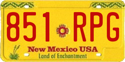 NM license plate 851RPG