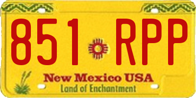 NM license plate 851RPP