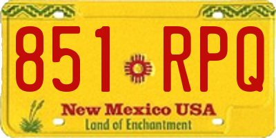 NM license plate 851RPQ