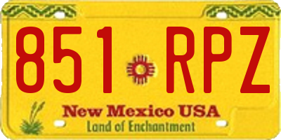 NM license plate 851RPZ