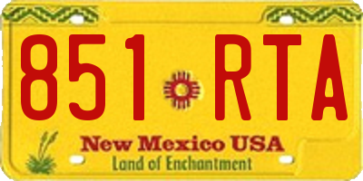 NM license plate 851RTA