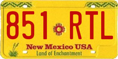 NM license plate 851RTL