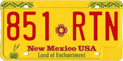 NM license plate 851RTN
