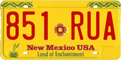 NM license plate 851RUA