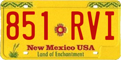 NM license plate 851RVI