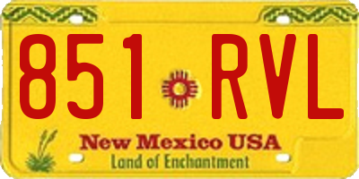 NM license plate 851RVL