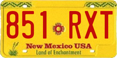 NM license plate 851RXT