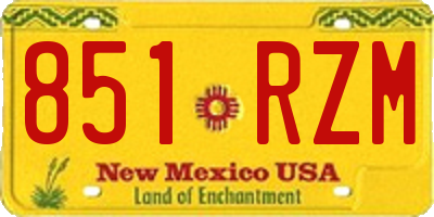 NM license plate 851RZM