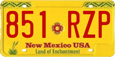 NM license plate 851RZP