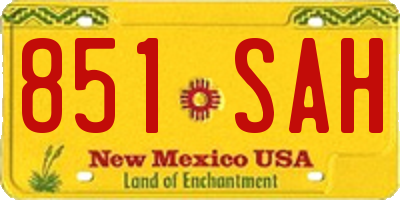 NM license plate 851SAH