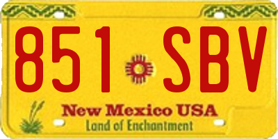 NM license plate 851SBV