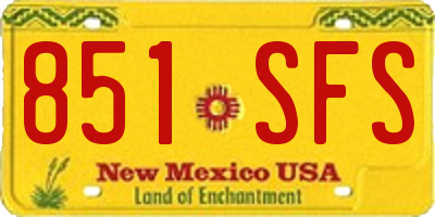 NM license plate 851SFS