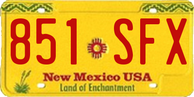 NM license plate 851SFX
