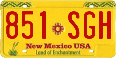 NM license plate 851SGH
