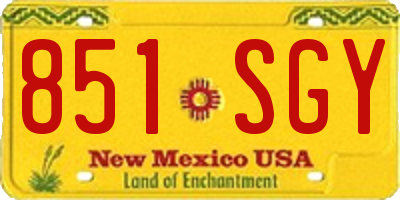 NM license plate 851SGY