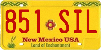 NM license plate 851SIL