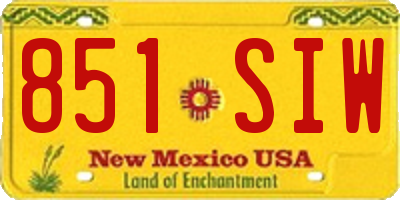 NM license plate 851SIW