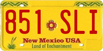 NM license plate 851SLI