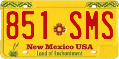 NM license plate 851SMS