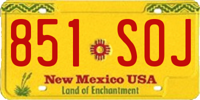 NM license plate 851SOJ