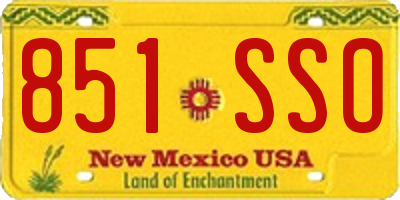 NM license plate 851SSO