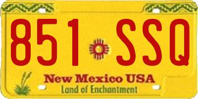 NM license plate 851SSQ