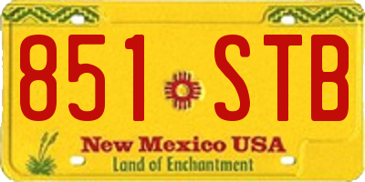 NM license plate 851STB