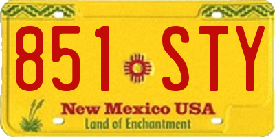 NM license plate 851STY