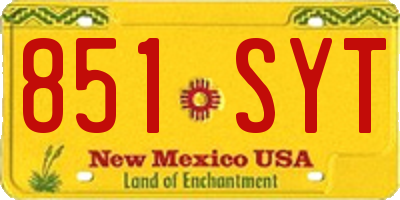 NM license plate 851SYT