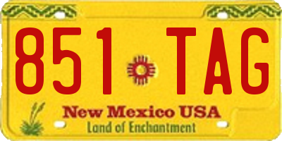 NM license plate 851TAG