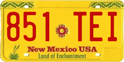 NM license plate 851TEI