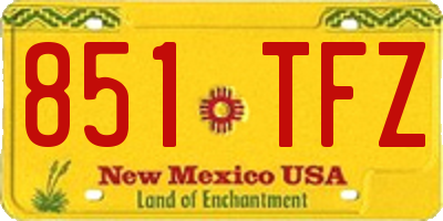 NM license plate 851TFZ