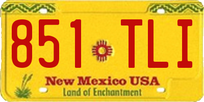 NM license plate 851TLI