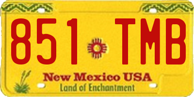NM license plate 851TMB