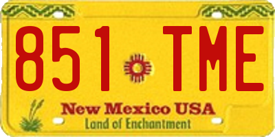NM license plate 851TME