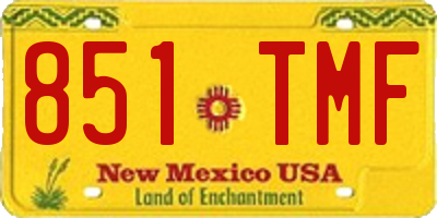 NM license plate 851TMF