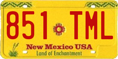 NM license plate 851TML
