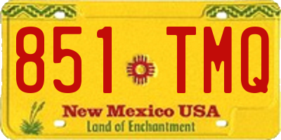 NM license plate 851TMQ
