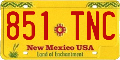 NM license plate 851TNC