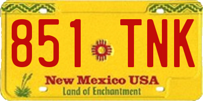 NM license plate 851TNK