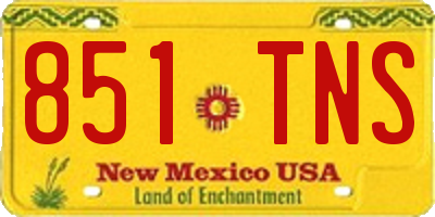 NM license plate 851TNS