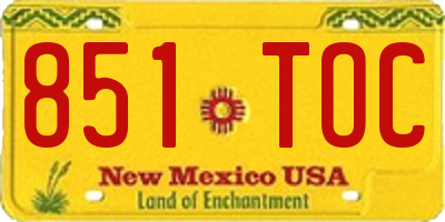 NM license plate 851TOC