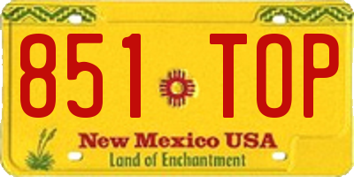 NM license plate 851TOP