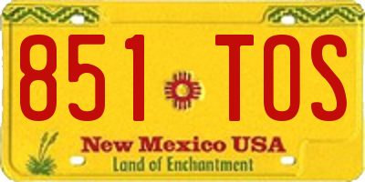 NM license plate 851TOS