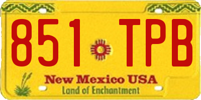 NM license plate 851TPB