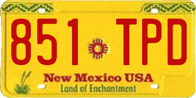 NM license plate 851TPD